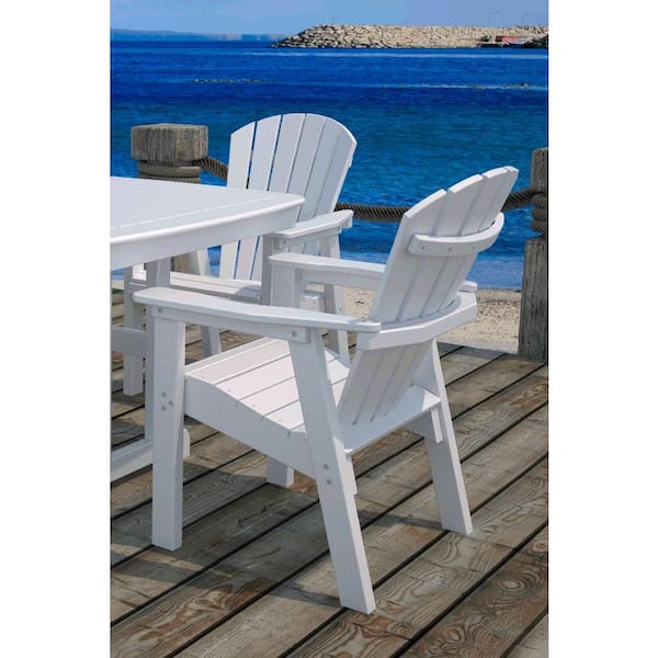 POLYWOOD Seashell White Patio Conversation Chair
