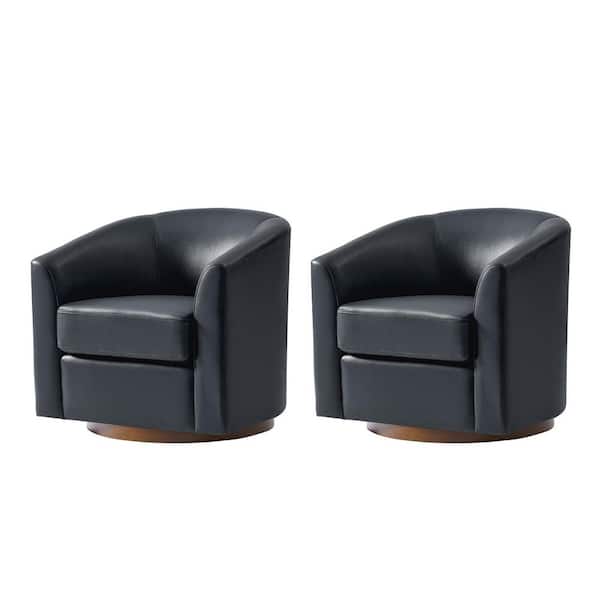 JAYDEN CREATION Teeny Navy Modern Genuine Leather Swivel Barrel