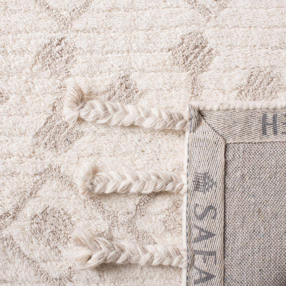 Ivory and Beige 8' x 10' Hand-Tufted Wool Shag Rug