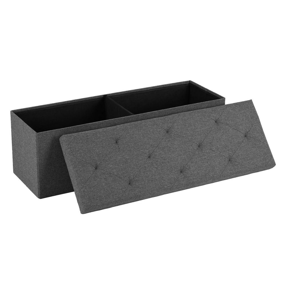 43 in. x 15 in. x 15 in. Foldable Storage Ottoman Bench with Padded Seat for Living Room Bedroom, Gray price history on PriceWatchPro