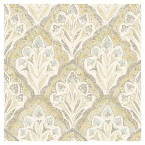 Mimir Quilted Damask Yellow Pre-Pasted Non-Woven Wallpaper