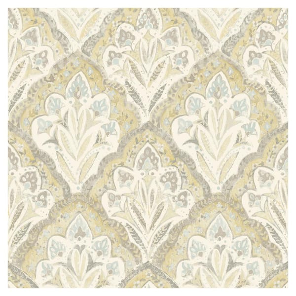 Chesapeake Mimir Quilted Damask Yellow Pre-Pasted Non-Woven Wallpaper