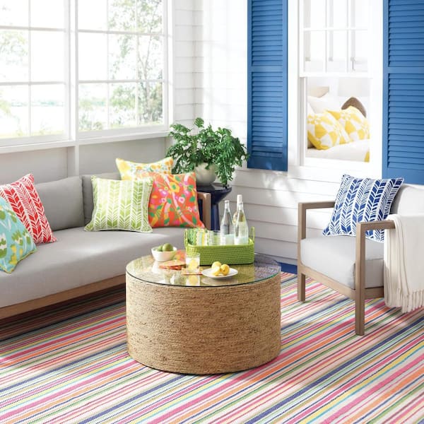 Summer Stripe Handwoven Multi 5 ft. x 8 ft. Outdoor Area Rug