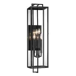 Knoll Road Black Outdoor Hardwired Wall Mount Sconce with No Bulbs Included