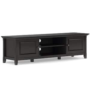Amherst SOLID WOOD 72 in. Wide Transitional TV Media Stand in Hickory Brown For TVs up to 80 in.
