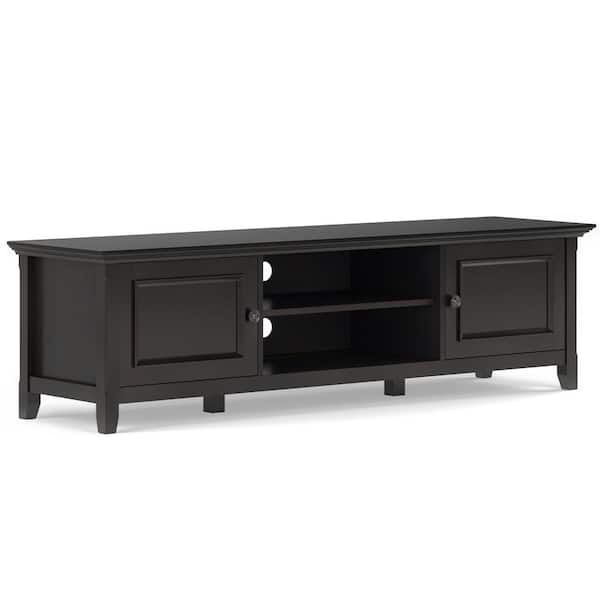 Simpli Home Amherst SOLID WOOD 72 in. Wide Transitional TV Media Stand in Hickory Brown For TVs up to 80 in.