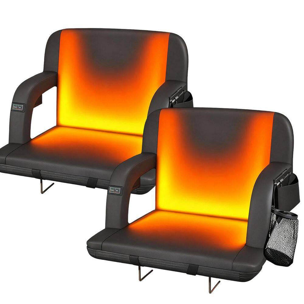 2PK Heated Stadium Seat for Bleachers with Back Support 23in. W, Outdoor Waterproof Portable Bleacher Chair price history on PriceWatchPro