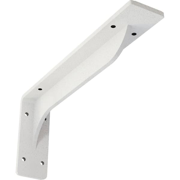 Ekena Millwork 2 in. x 5 1/4 in. x 12 in. Hammered White Embrey Steel Bracket