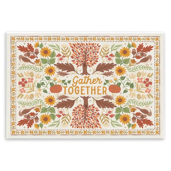 Stupell Industries Gather Together Pattern by Laura Marshall Unframed Graphic Nature Art Print 19 in. x 13 in.
