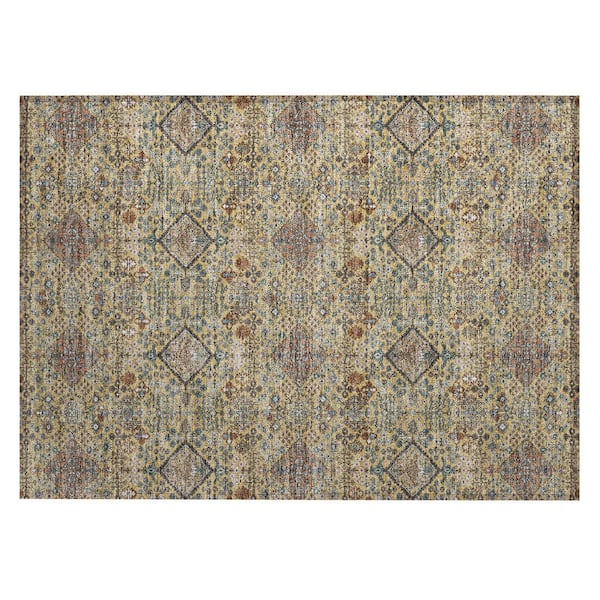 Chantille Machine Washable Indoor/Outdoor Abstract ACN2478 Gold 2 ft. x 3 ft. Accent Rug