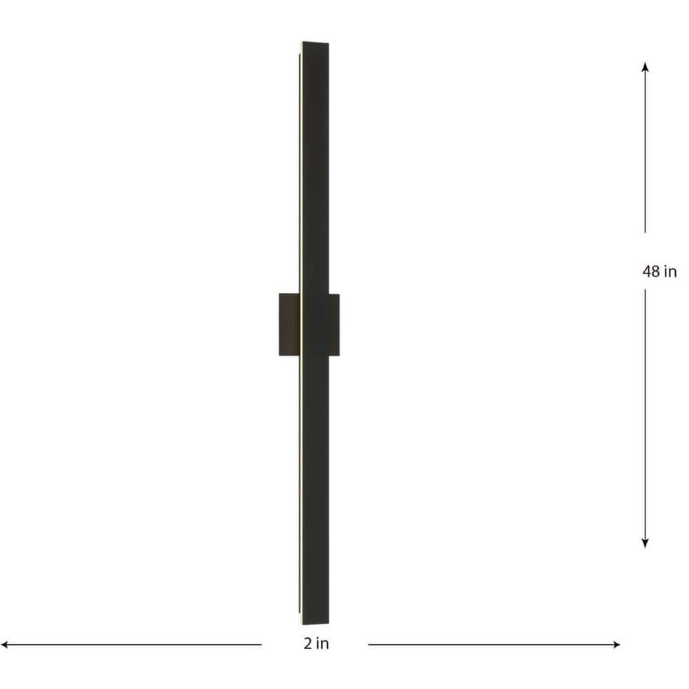 Matte Black 48" LED Outdoor Wall Light