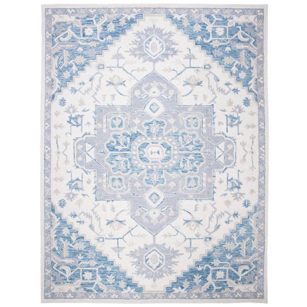Micro-Loop Ivory/Navy 9 ft. x 12 ft. Border Area Rug price history on PriceWatchPro