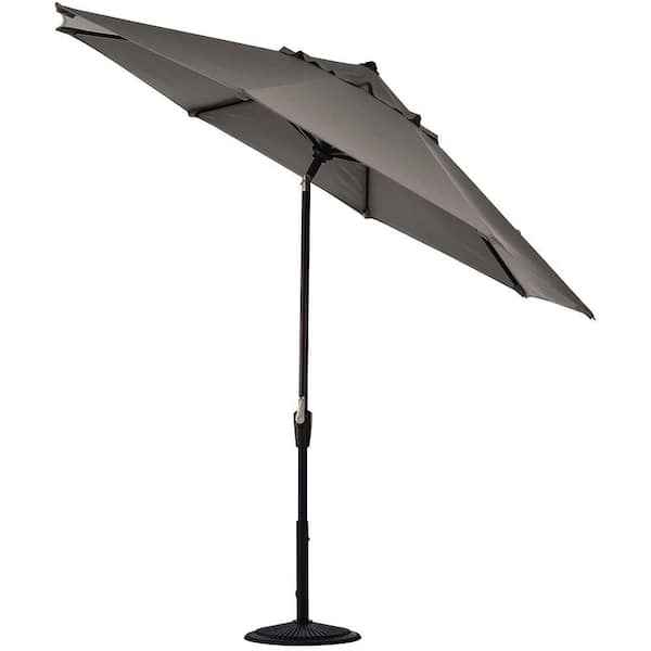 Home Decorators Collection 6 ft. Auto Tilt Patio Umbrella in Graphite Sunbrella-DISCONTINUED
