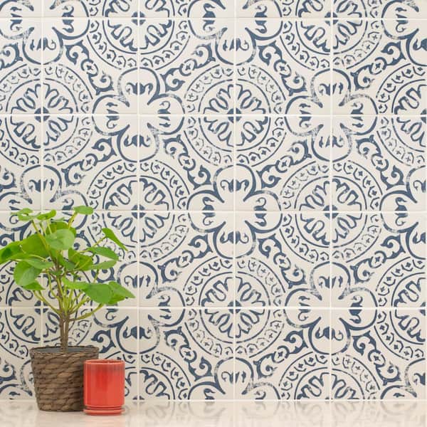 MSI Indigo Matte Indigo Porcelain Encaustic Tile Square 8 in