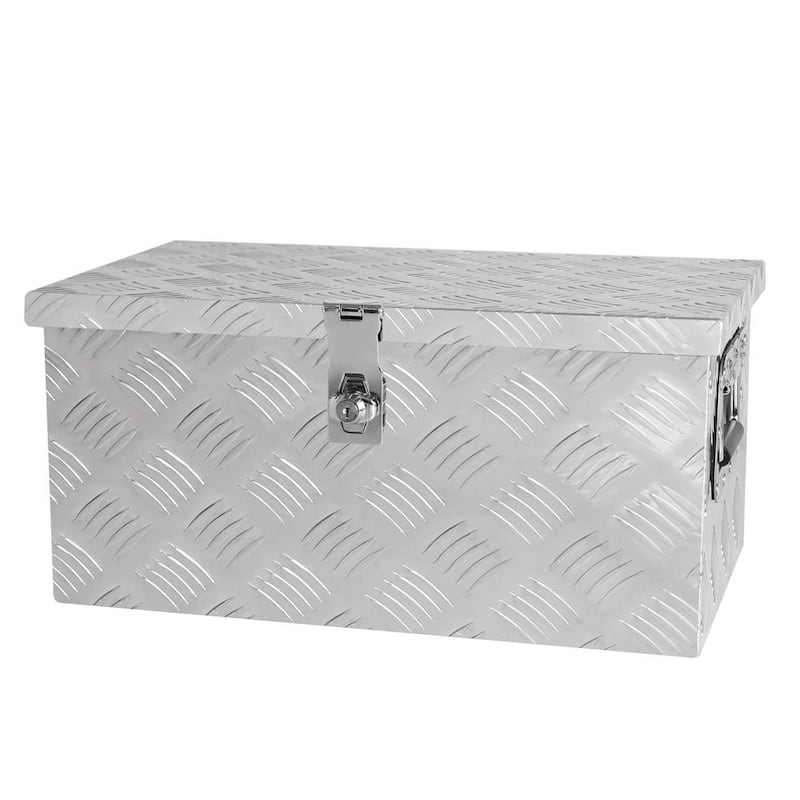 9 Gal. Aluminum Deck Box, Tool Box with Lock Side Handle and Keys