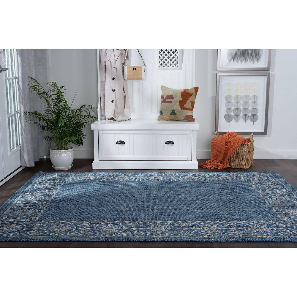 Veranda 8' x 10' Indigo Synthetic Flat Woven Rug