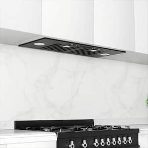 36in. 600CFM Convertible Insert Range Hood with Changeable LED,Permanent Filter,Gesture Control in Black Stainless Steel