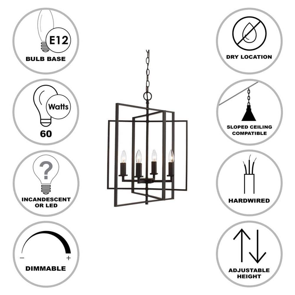 Bronze Cage Plug-in Pendant Light, 20-inch