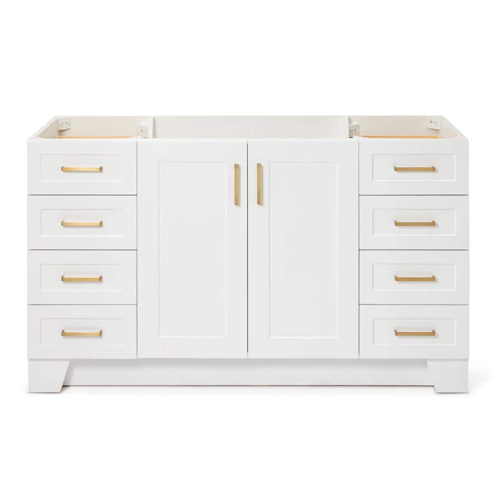 Taylor 60'' White Freestanding Single Vanity with Brass Hardware