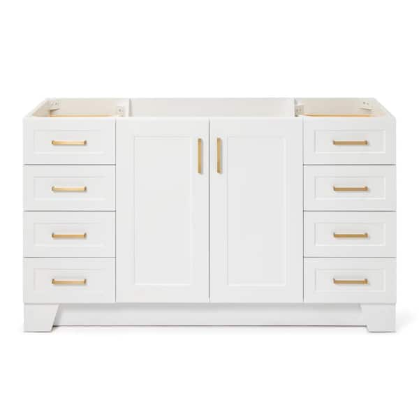 ARIEL Taylor 60 in. W x 21.5 in. D x 34.5 in. H Freestanding Bath Vanity Cabinet Only in White