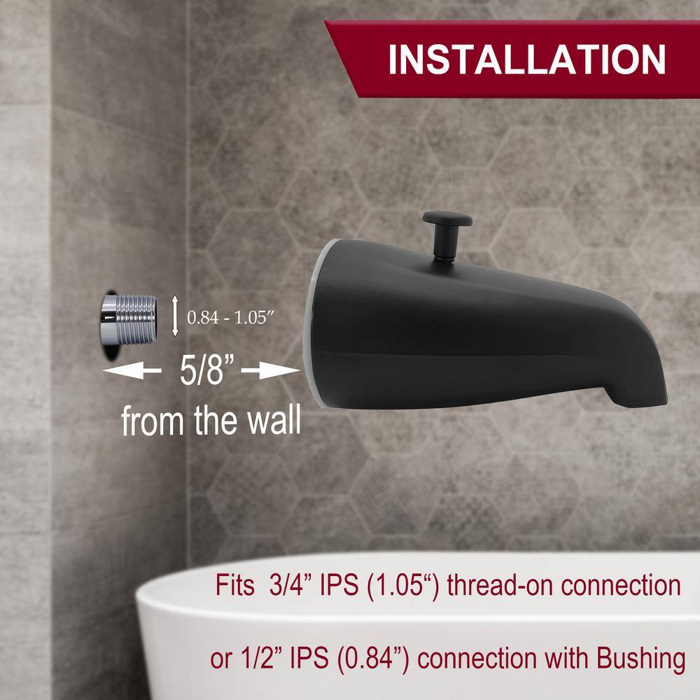 Polished Chrome Dual Function Diverter Tub Spout