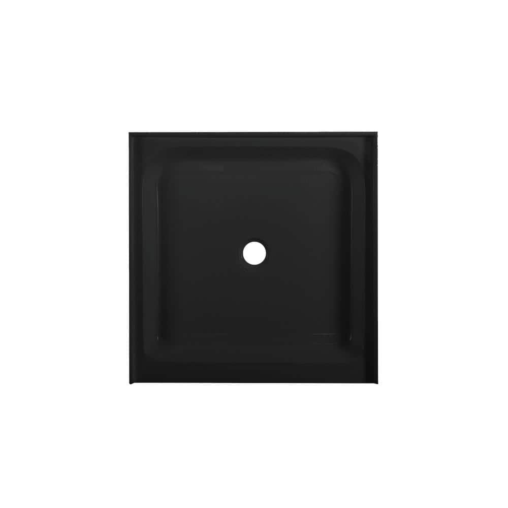 Voltaire 36" x 36" Glossy Black Acrylic Shower Base