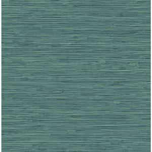 Paradise Teal Saybrook Faux Rushcloth Vinyl Peel and Stick Wallpaper Roll (Covers 30.75 sq. ft.)