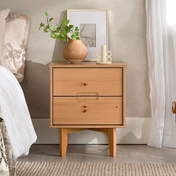 Walker Edison Furniture Company 2-Drawer Natural Pine Solid