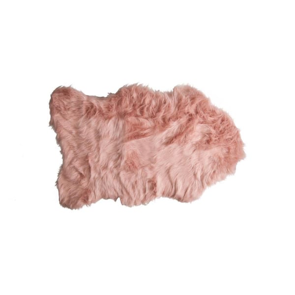 Gordon Dusty Rose 2 ft. x 3 ft. Faux Sheepskin Indoor Rug