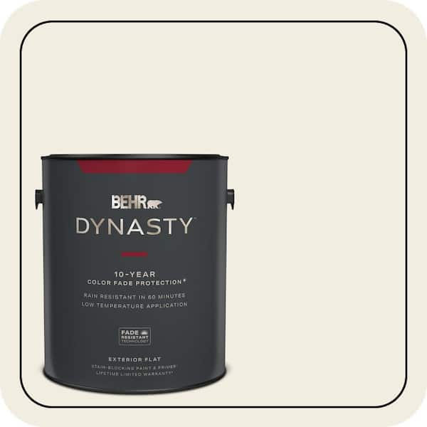 BEHR DYNASTY 1 gal. #12 Swiss Coffee Flat Exterior Stain-Blocking Paint & Primer