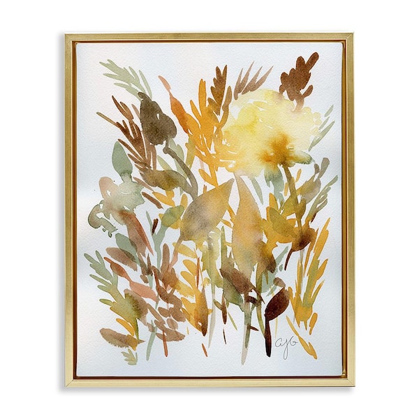 Stupell Industries Abstract Autumn Herbs by Alexandria Gilbert Kincaid 1 Piece Floater Frame Graphic Print Nature Art Print 21 in. x 17 in.