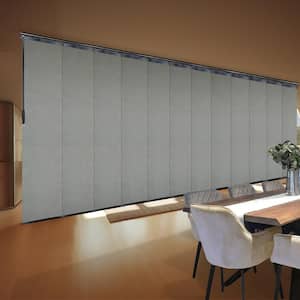 Ulysses 140 in. x 260 in. W x 94 in. L Adjustable 12-Panel, Black Double Rail Panel Track with 23.5 in. Slates