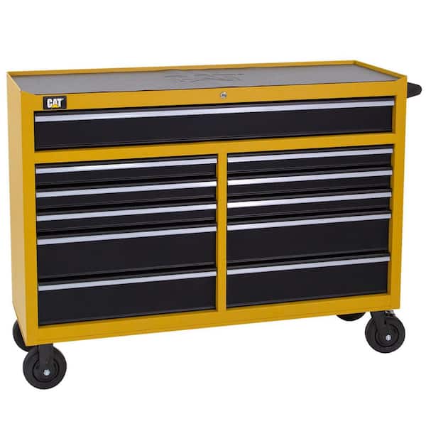 CAT 41 in. H x 52 in. W x 18 in. D 11-Drawer Yellow Heavy Duty 16-Gauge Steel Rolling Tool Cabinet