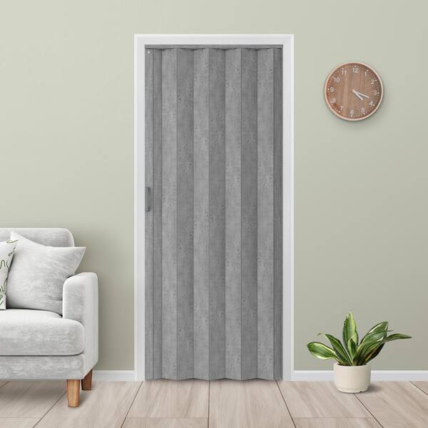 Everbilt 36 x 80 Jupiter Stone Grey Accordion Door JUP-36X80SG