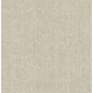 Taupe Flatiron Geometric Metallic Non-pasted Non-Woven Paper Wallpaper