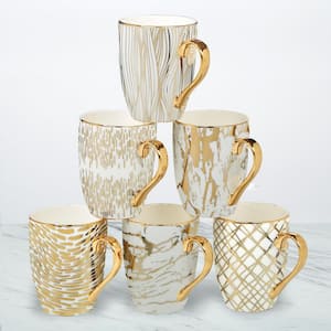 Matrix 6-Piece Patterned Multi-Colored Porcelain 16 oz. Mug Set (Service for 6)