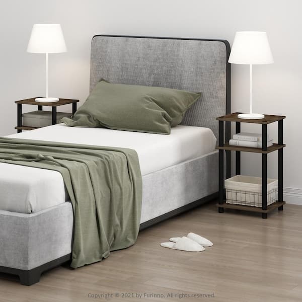 Furinno Just Columbia Walnut/Black 13.4 in W Nightstands