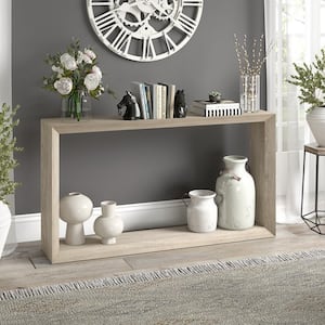 Osmond 55 in. Antiqued Gray Oak Rectangle MDF Top Console Table