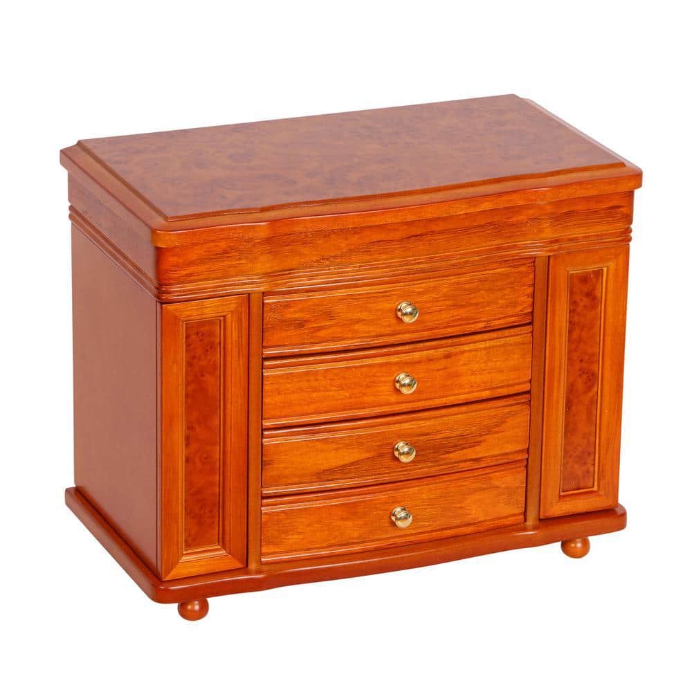 Mele & Co Josephine Oak Finish Wooden Jewelry Box 0076011 - The
