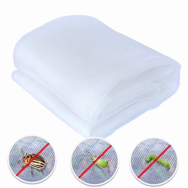 Agfabric 8 ft. x 20 ft. White Garden Mosquito Netting Bug Insect Net ...