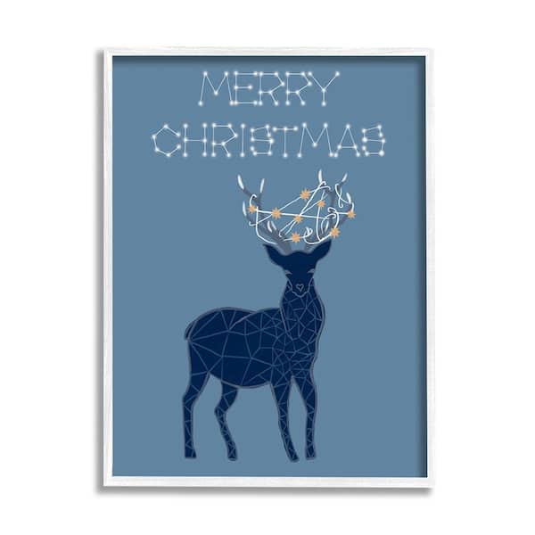 Stupell Industries Christmas Constellations Deer by Hannah Byatt 1 Piece Framed Graphic Print Animal Poster Art Print 30 in. x 24 in.