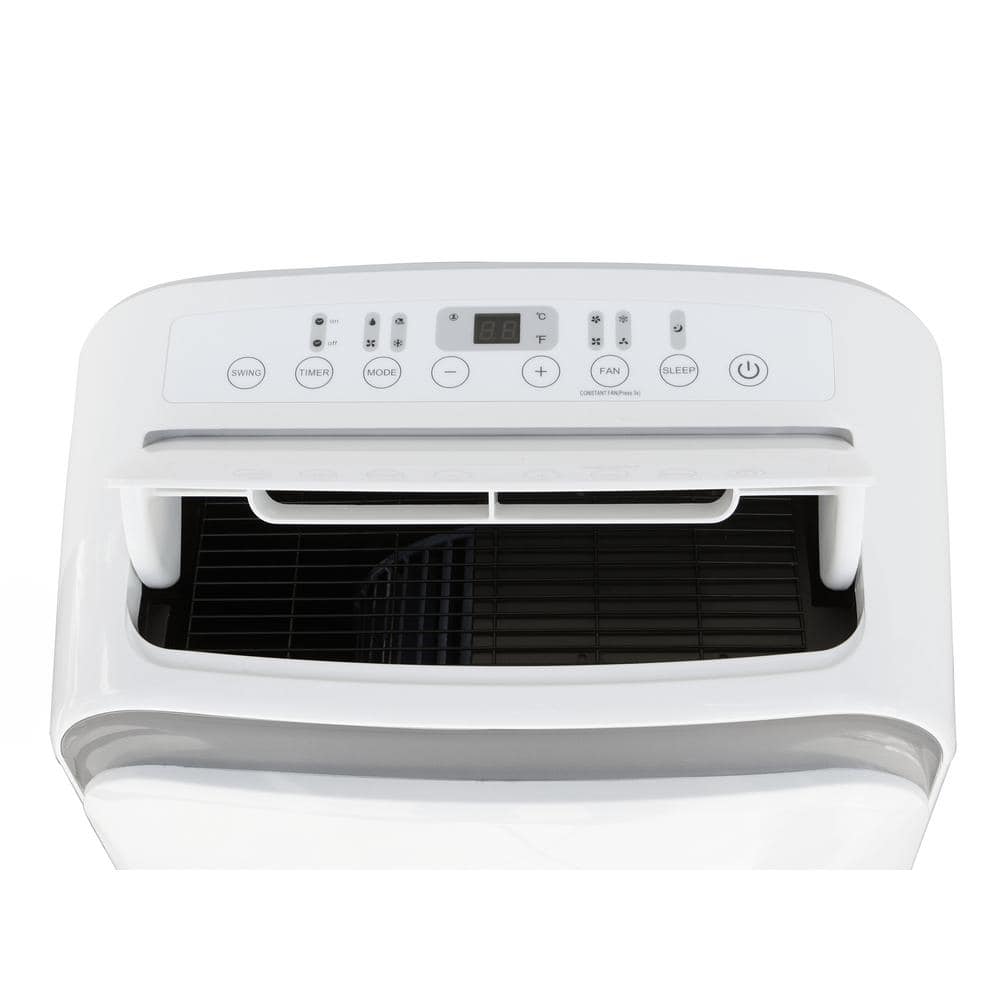 White and Silver 12,000 BTU Portable Air Conditioner with Remote