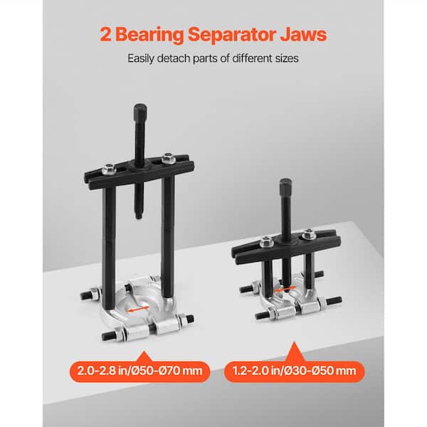 Bearing Puller Kit 14-Piece 5 Ton Capacity Separator Pinion Wheel Bearing Removal with 2 and 2.8 in. Jaws Heavy-Duty Set