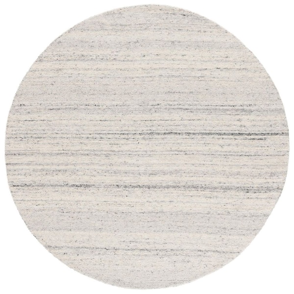 Circular Rug Rvt SAFAVIEH Restoration Vintage 6 ft. x 6 ft. Light Gray/Beige Distressed ...