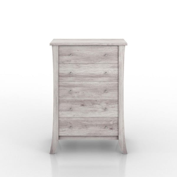 Furniture of America Amberdahl 5-Drawer Coastal White Dresser (43.5 in. H x 31.65 in. W x 17.28 in. D)