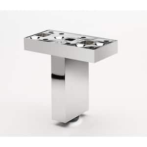 3 15/16 in. (100 mm) Chrome Aluminum Contemporary Furniture Leg with Adjustable Shape and Leveling Glide