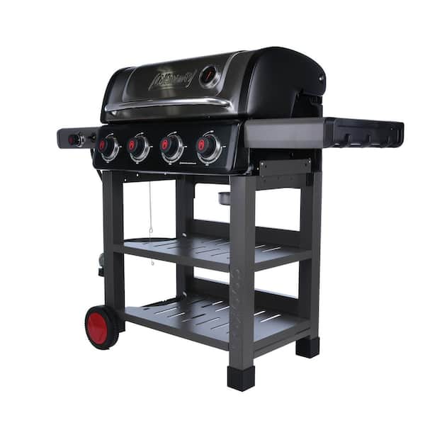 Coleman - Cookout 4-Burner Propane Gas BBQ Grill in Stainless with Side Burner, 637 sq. in. Cooking Surface, Instastart Ignition