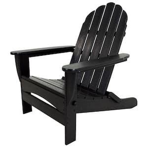 Classic Black Oversized Curveback Plastic Patio Adirondack Chair