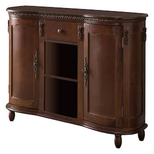 SignatureHome Finish Walnut Material Wood Buffet Console Table With 2 Cabinets,1 Drawer Dimensions: 47"W x 12"L x 29"H