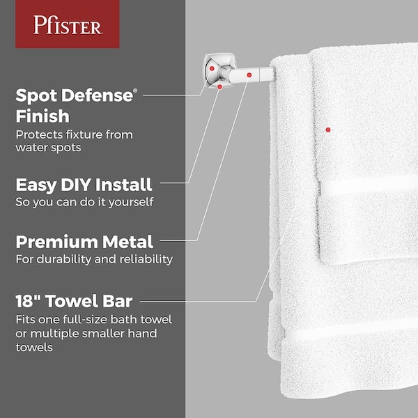 Vaneri 18 in. Wall Mounted Towel Bar in Polished Chrome